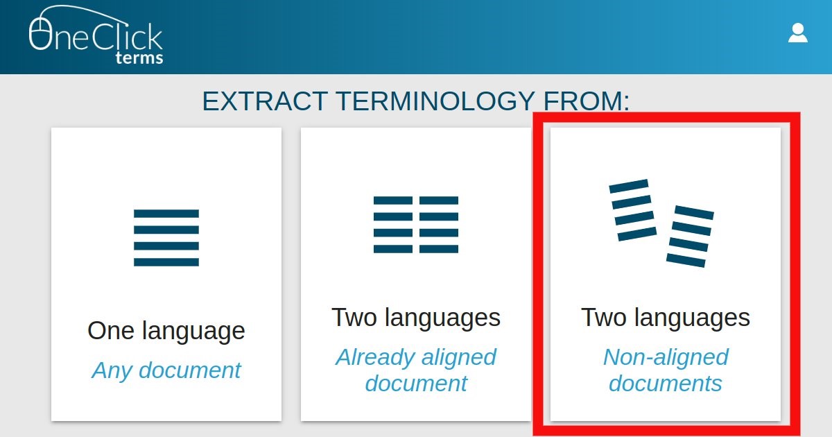 term extraction from non-aligned documents
