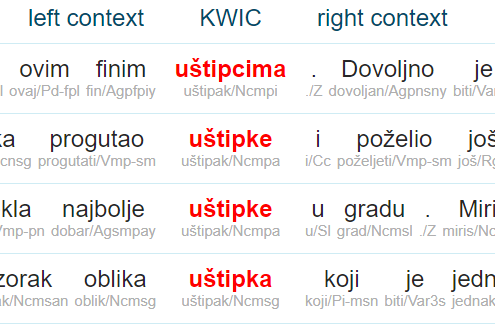 concordance from Croatian corpus