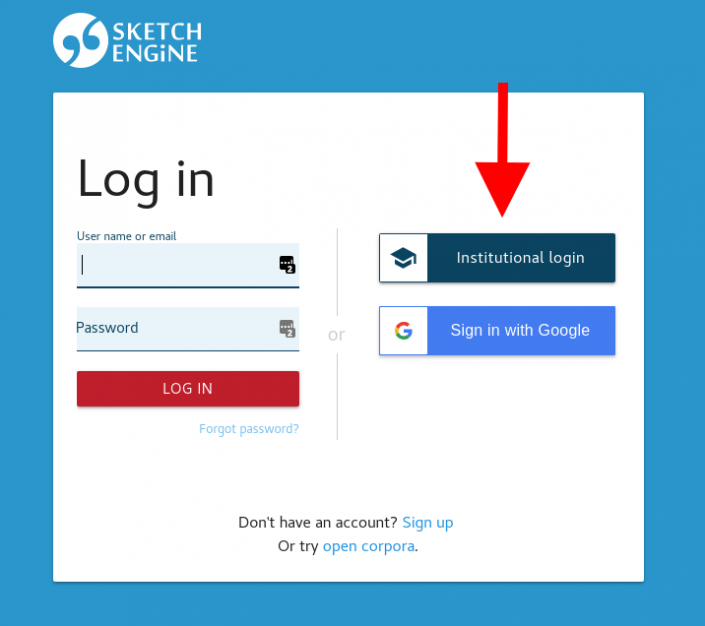 Single Sign On | Sketch Engine