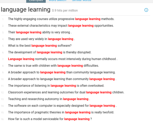 skell concordance language learning