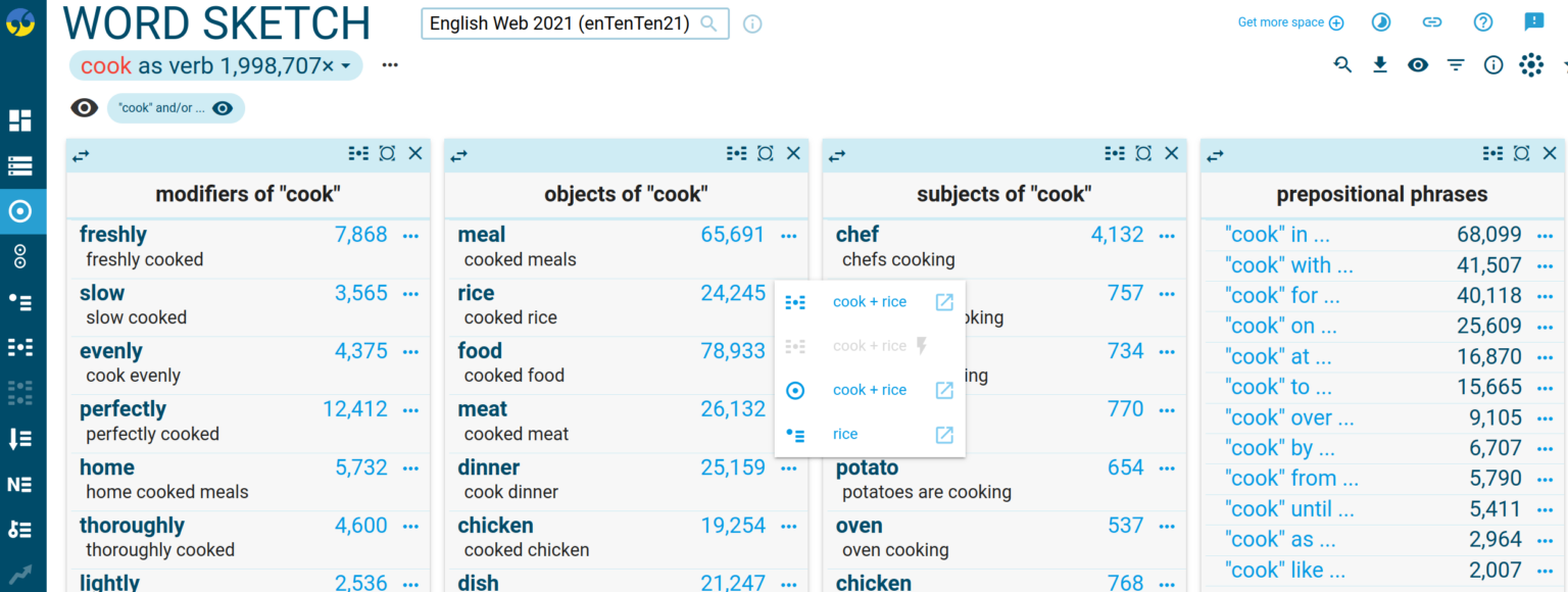 Word Sketch Engine | How to use a corpus to get information about words ...